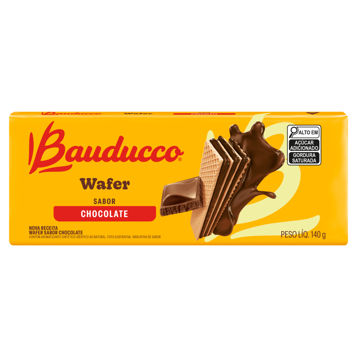 Biscoito Wafer Recheio Chocolate Bauducco Pacote 140g